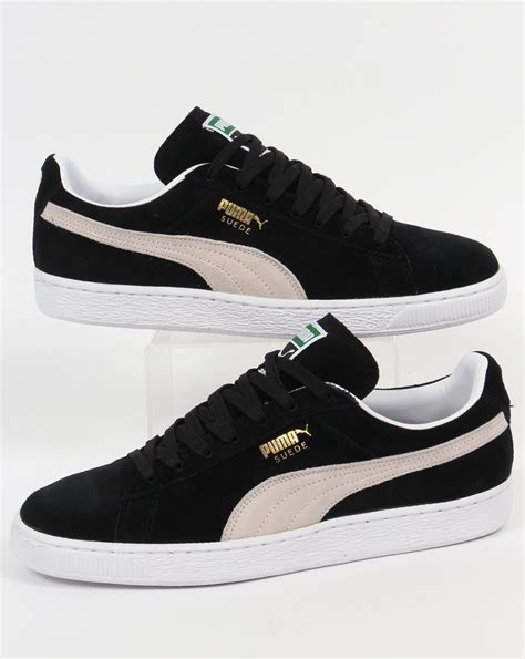 black and white puma suede.